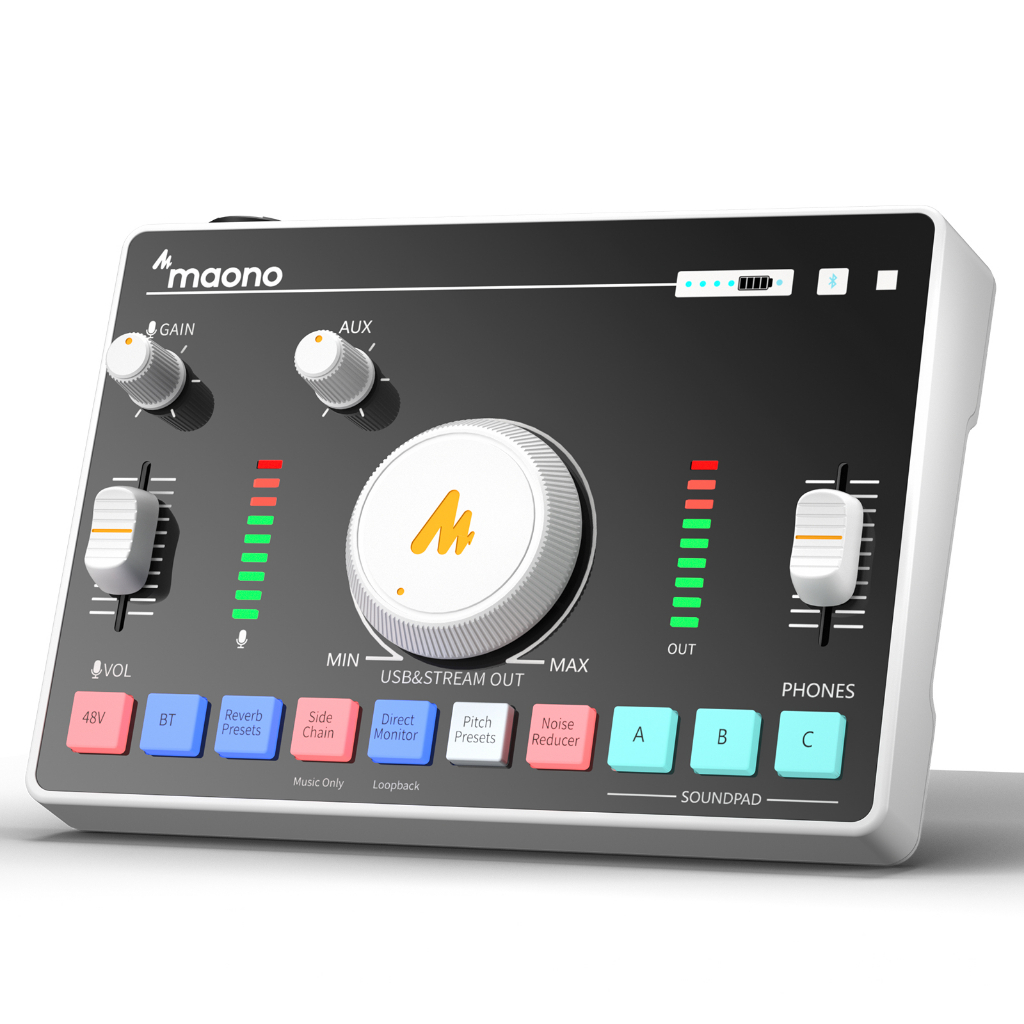 Thẻ âm thanh MAONO AMC2 maonocaster với nguồn phantom 48v/ tăng micrô cho cuộc sống/chơi game/ xem video
