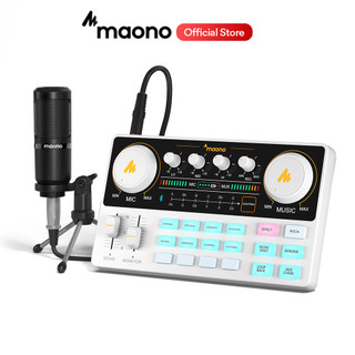 Maono bộ thẻ âm thanh trắng am200-s1 3.5mm chuyên dụng cho máy tính / điện thoại