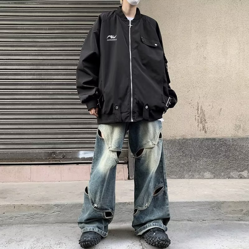 Áo Khoác Bóng Chày Phong Cách Đường Phố Mỹ Cá Tính Cho Nam
