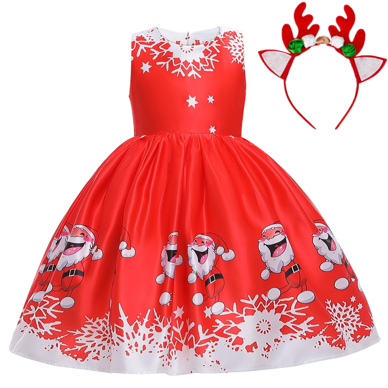 Đầm Hóa Trang Ông Già Noel Kèm Băng Đô Xinh Xắn Cho Bé Gái