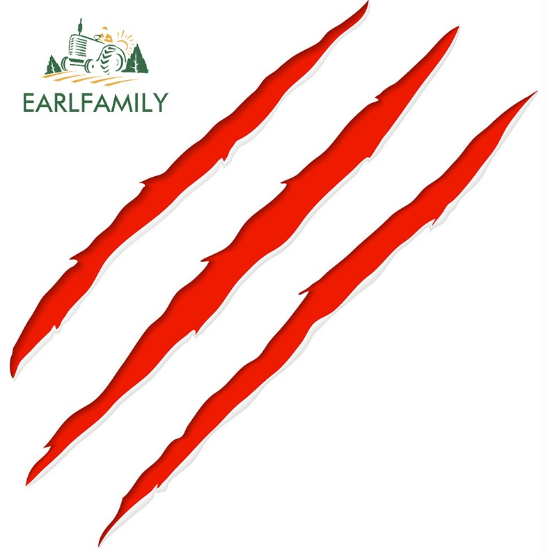 Earlfamily Đề Can Dán Trang Trí Kính Chắn Gió Xe Hơi Hình Dấu Chân Quái Vật 13cm Chống Thấm Nước