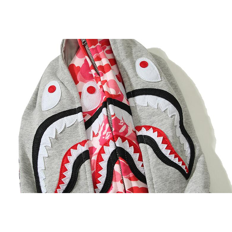 Bape Áo Khoác hoodie Vải cotton In Họa Tiết Phối Khóa Kéo Cá Tính