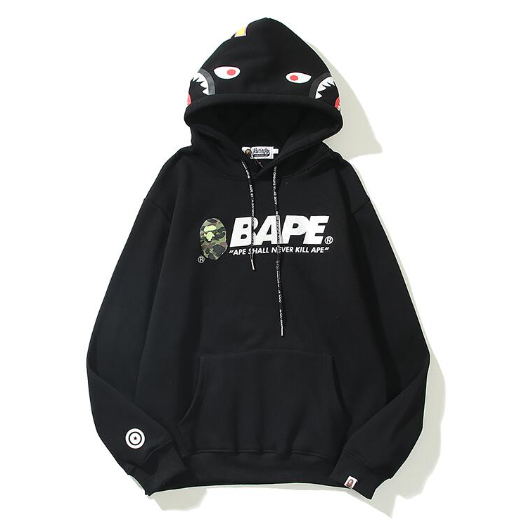 Bape Áo hoodie cotton Thêu Họa Tiết Cá Tính Trẻ Trung