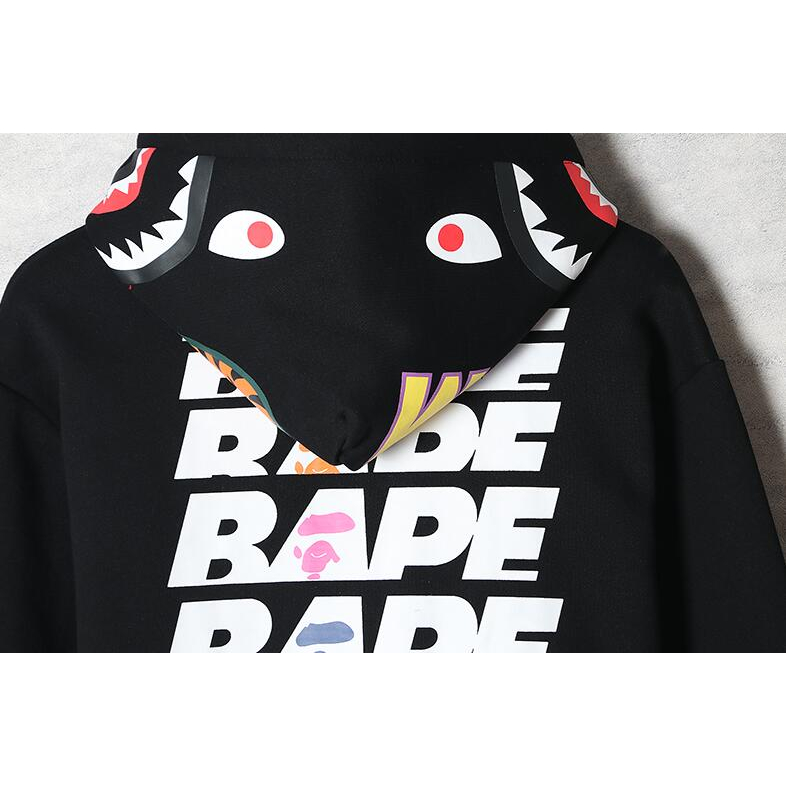 Bape Áo hoodie cotton Thêu Họa Tiết Cá Tính Trẻ Trung