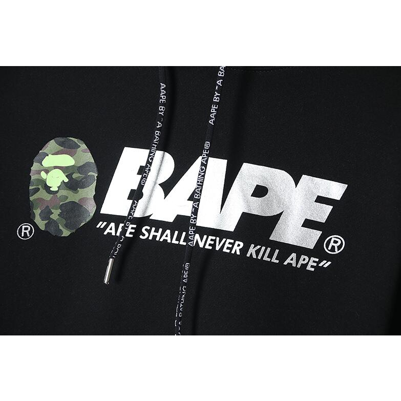 Bape Áo hoodie cotton Thêu Họa Tiết Cá Tính Trẻ Trung