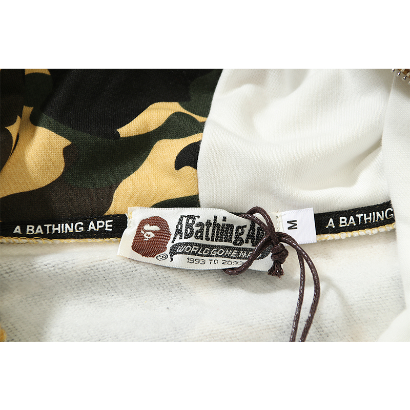 Bape Áo Khoác hoodie Vải cotton In Hình Mèo kitty Phối Khóa Kéo Phong Cách unisex