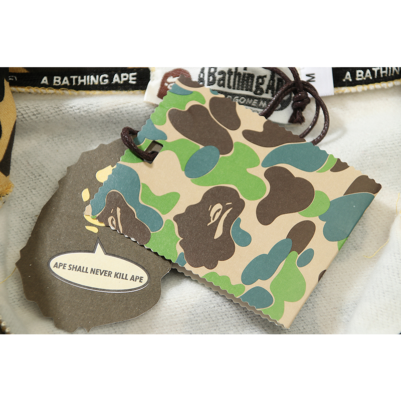 Bape Áo Khoác hoodie Vải cotton In Hình Mèo kitty Phối Khóa Kéo Phong Cách unisex