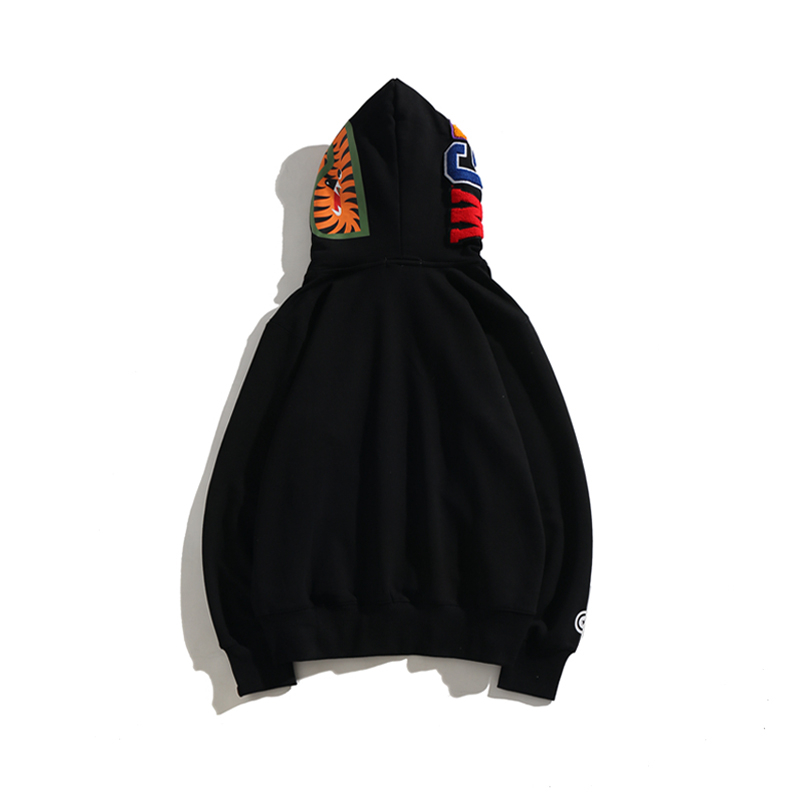 Bape Áo Khoác hoodie Vải cotton In Họa Tiết Phối Khóa Kéo Cá Tính
