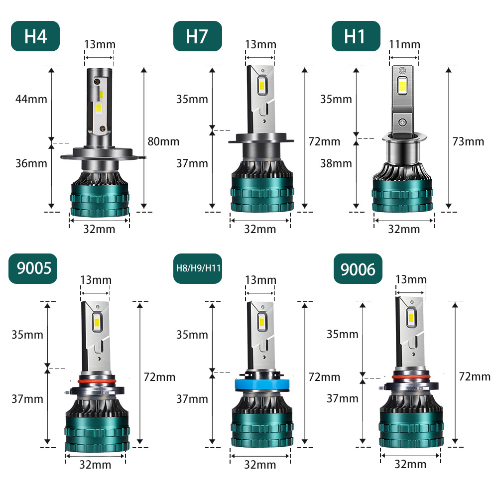 Đèn Pha led Siêu Sáng v13 f7 h11 h7 h8 9005 h3 9012 880 881 5202 h4 h13 9004 9007 6000k 25000lm Cho Xe Hơi