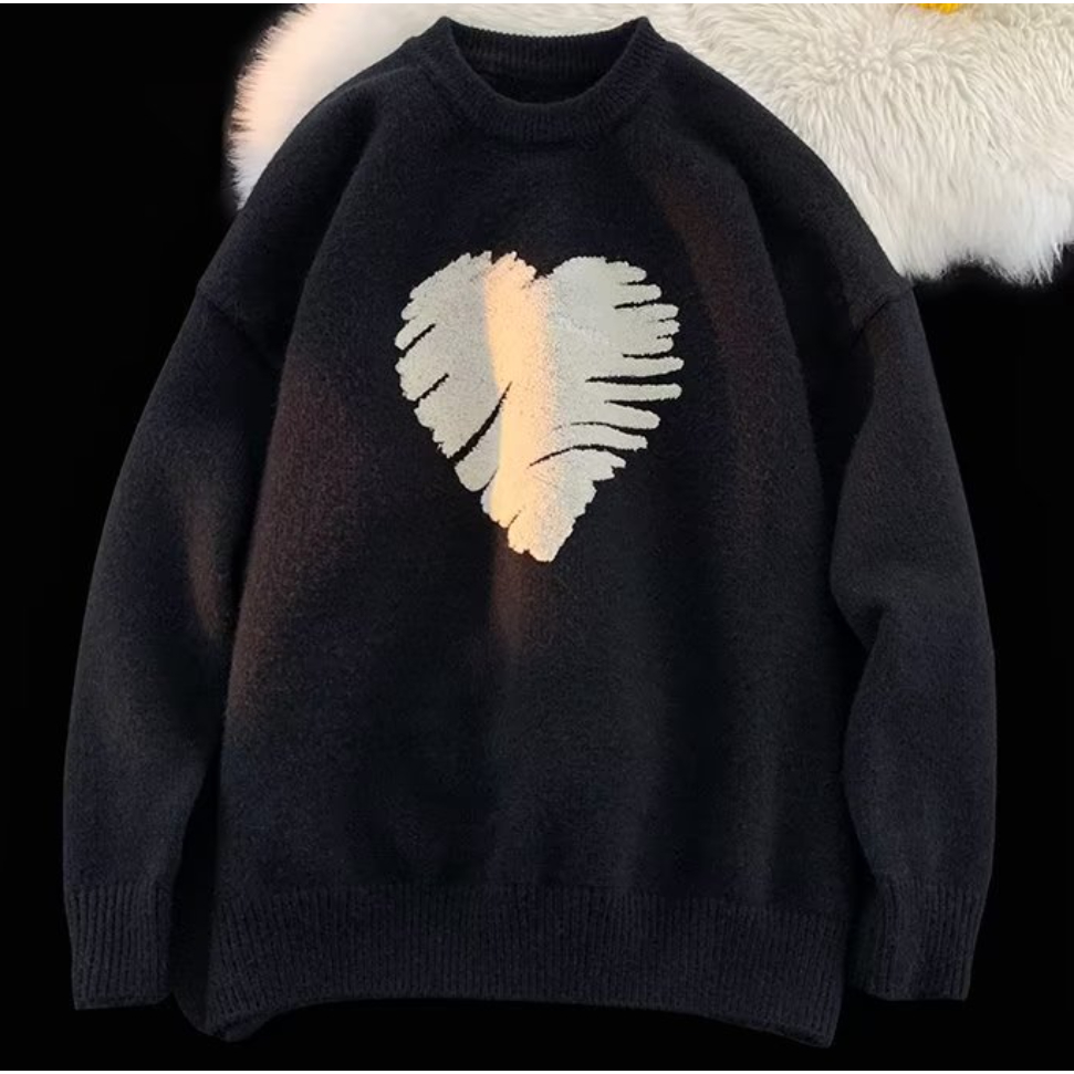 Áo sweater Dệt Kim Tay Dài Cổ Tròn Dáng Rộng Thời Trang Thu Đông Cho Nam Giới