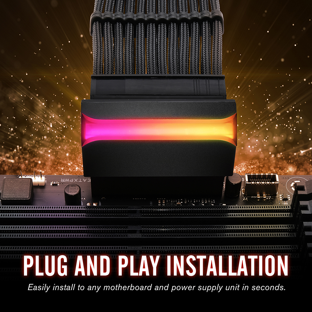 1 Bo Mạch Nguồn ezdiy-fab atx 24pin 90 Độ 5v 3pin argb Cho Máy Tính