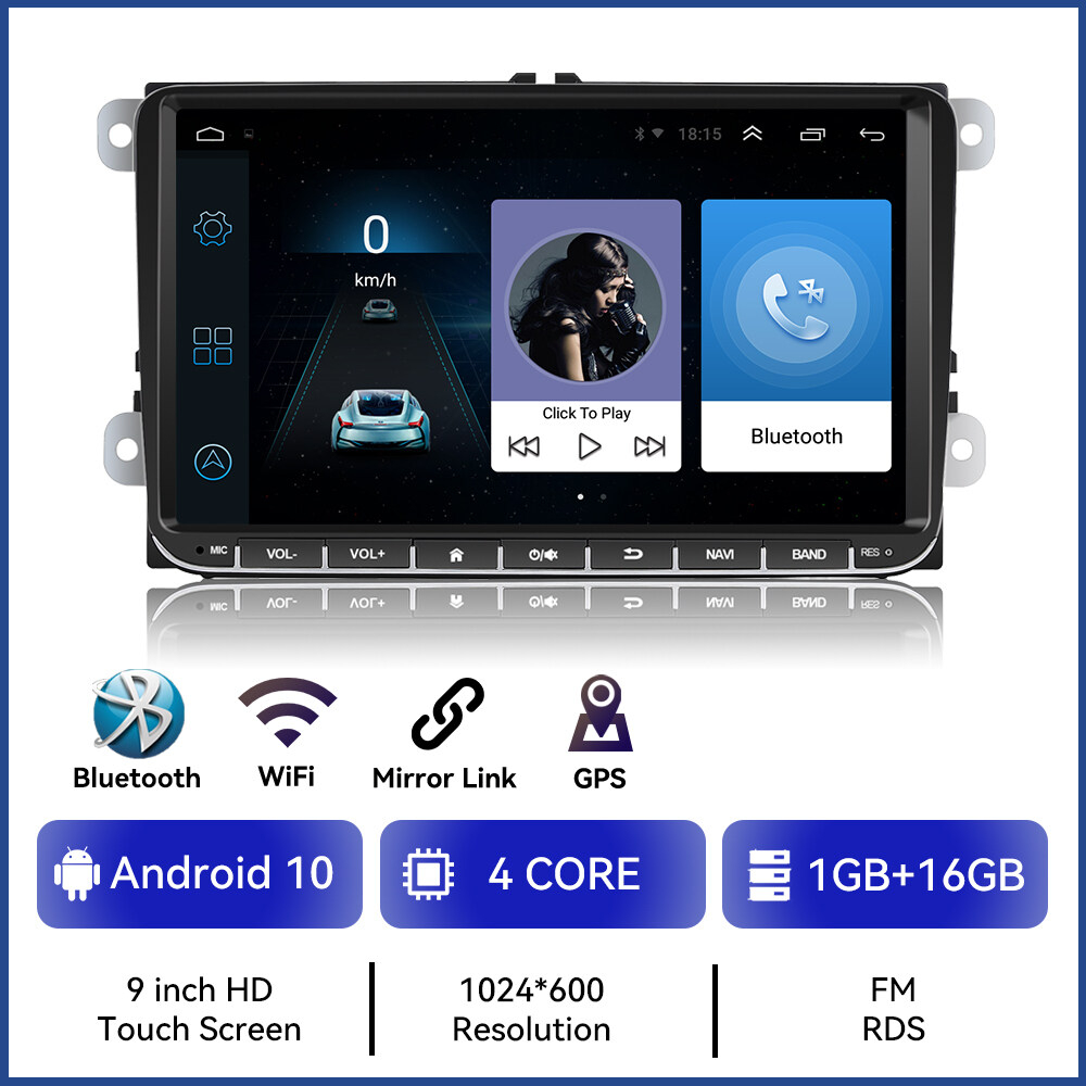 Ekla Máy Phát Đa Phương Tiện 2 din 9 inch Cho volkswagen passat b6 golf polo seat skoda