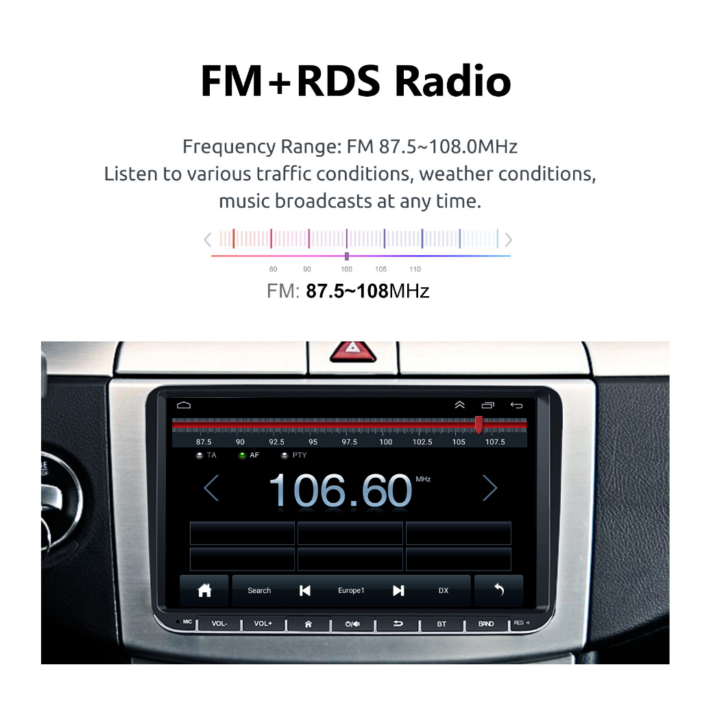 Ekla Máy Phát Đa Phương Tiện 2 din 9 inch Cho volkswagen passat b6 golf polo seat skoda