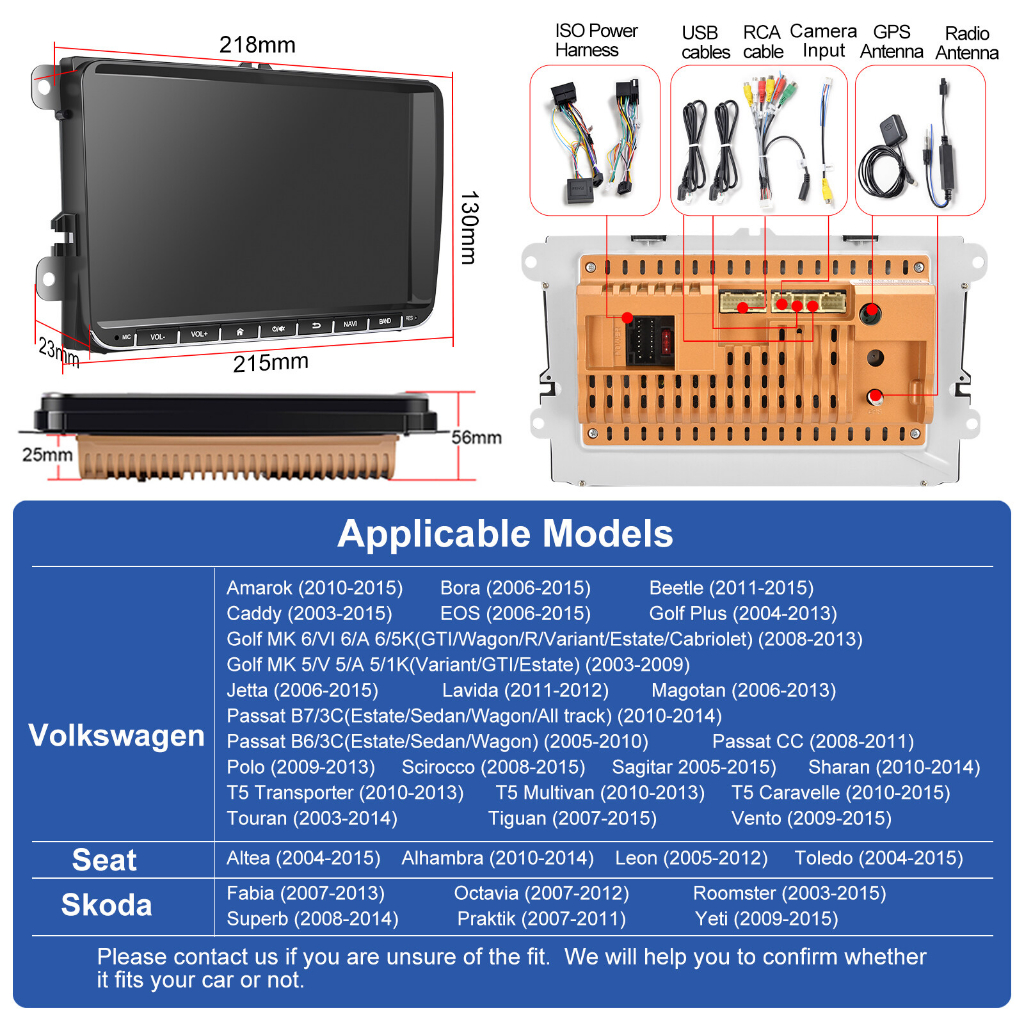 Ekla Máy Phát Đa Phương Tiện 2 din 9 inch Cho volkswagen passat b6 golf polo seat skoda