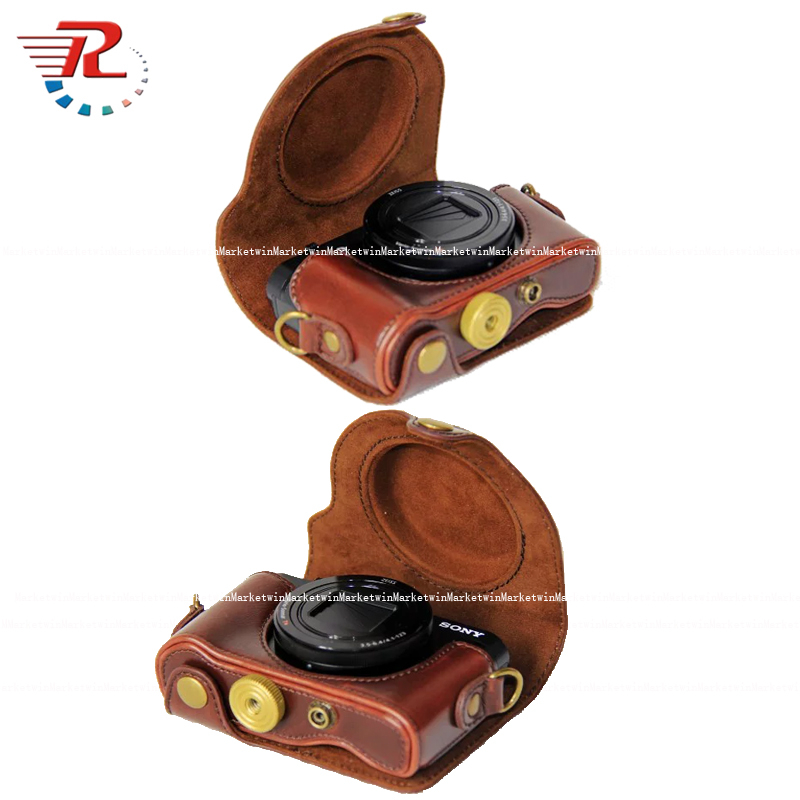 Túi Đựng Máy Ảnh sony wx500 sony wx500 Bằng Da pu Có Dây Đeo Vai