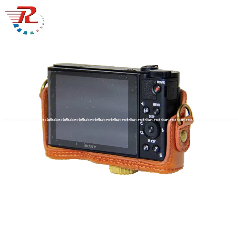 Túi Đựng Máy Ảnh sony wx500 sony wx500 Bằng Da pu Có Dây Đeo Vai