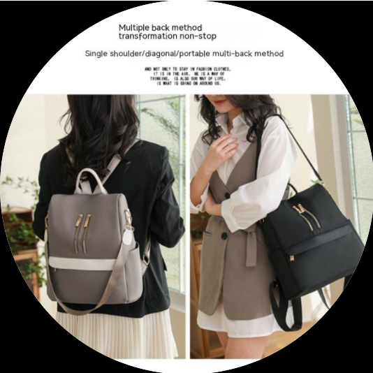 Balo Vải Oxford Chống Trộm Phong Cách Retro Cho Nữ