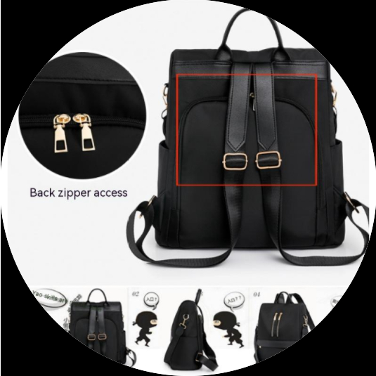 Balo Vải Oxford Chống Trộm Phong Cách Retro Cho Nữ