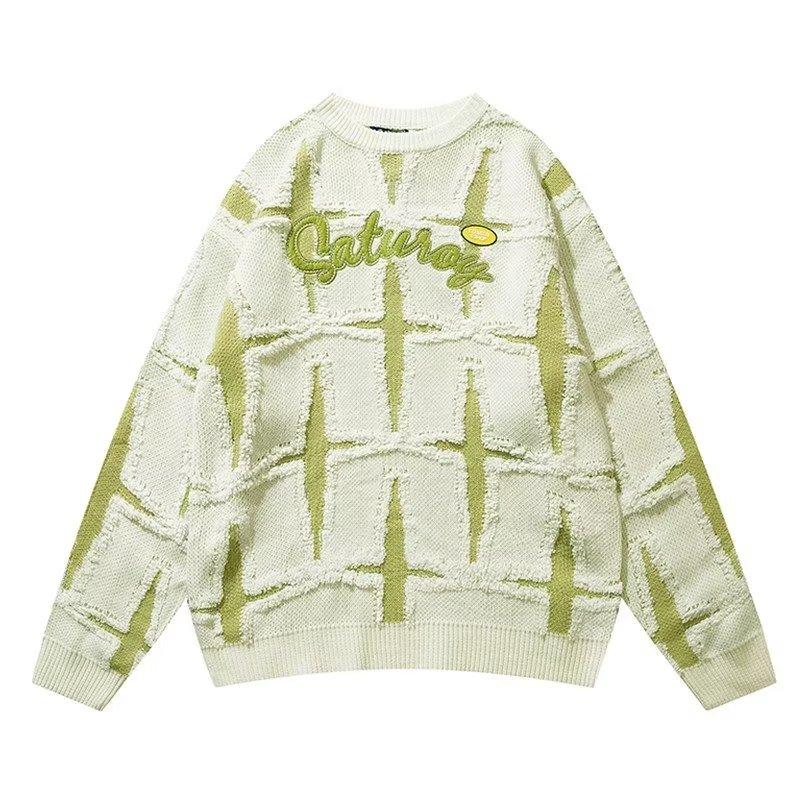 Áo sweater Dệt Kim Cổ Tròn Thêu Chữ Và Ngôi Sao Thời Trang Cho Nam Giới