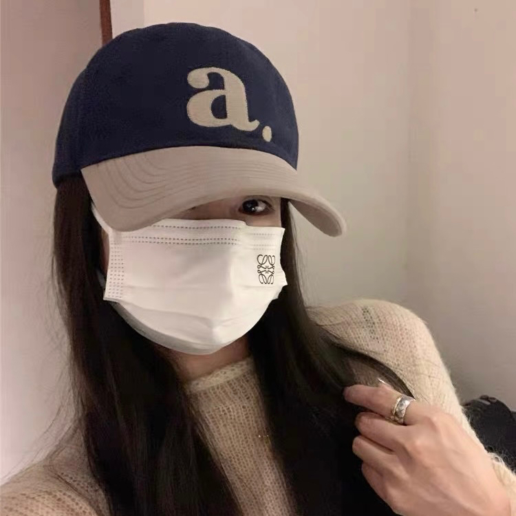 Mg studio / "a" Mũ Lưỡi Trai Thêu Chữ Nhiều Màu