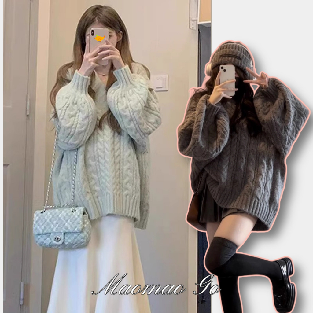 Maomao Áo sweater Dày Dặn Thời Trang Thu Đông Phong Cách Nhật Bản Cho Nữ