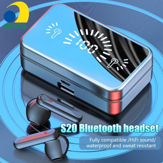  Tai nghe Bluetooth gương cao cấpTWS S20 Tai nghe không dây 5.2 có cảm ứng hai tai Tai nghe thể thao âm thanh nổi HIFI 