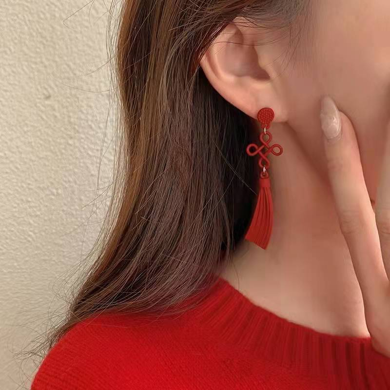 GETNOIVAS Khuyên Tai Dáng Dài Phong Cách Trung Hoa Mừng Năm Mới