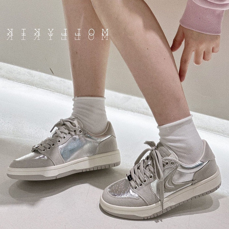 GUDETU❤Giày Thể Thao Đế Bằng Thoáng Khí Đa Năng Phong Cách Retro Thời Trang Cho Nữ