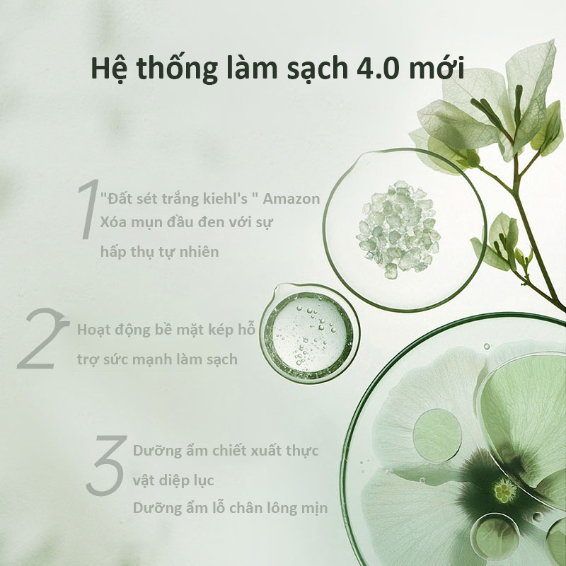 Sữa rửa mặt có chứa chất diệp lục Axit Amin 100g có thể loại bỏ mụn đầu đen kiểm soát dầu làm sạch sâu và thu nhỏ lỗ chân lôn