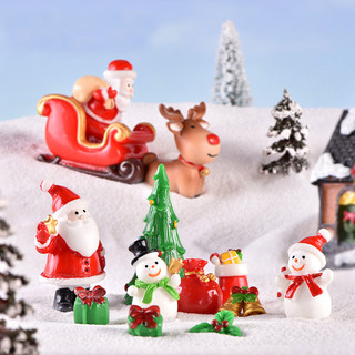 Mô Hình Ông Già Noel Người Tuyết mini Bằng Nhựa resin Trang Trí Tiểu Cảnh diy