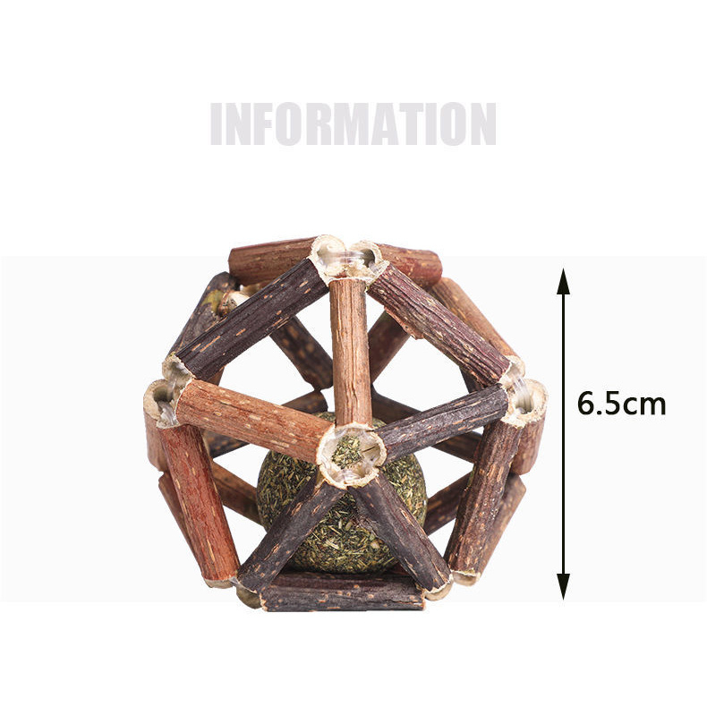 Đồ chơi cho mèo Quả Bóng Gỗ polygonum Mài Răng Cho Mèo