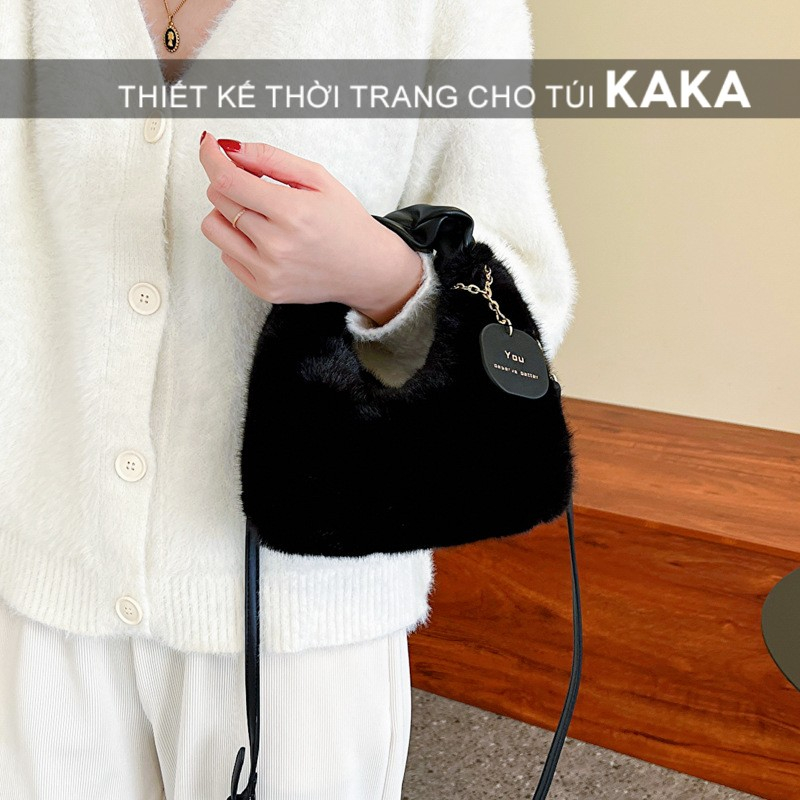 Túi Xách Lông Nhung Thời Trang Mùa Đông Dành Cho Nữ