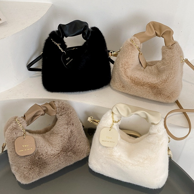 Túi Xách Lông Nhung Thời Trang Mùa Đông Dành Cho Nữ