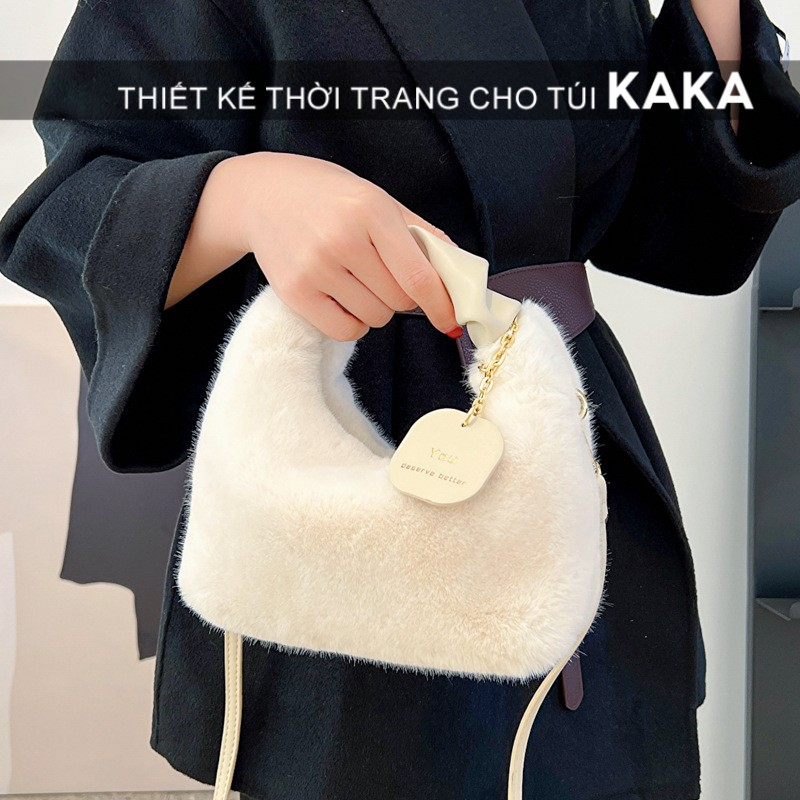 Túi Xách Lông Nhung Thời Trang Mùa Đông Dành Cho Nữ