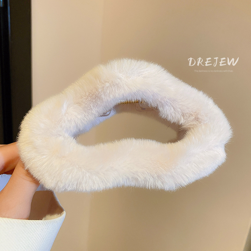 DREJEW Kẹp Tóc Hình Đám Mây Bằng Lông Nhung Dễ Thương Xinh Xắn