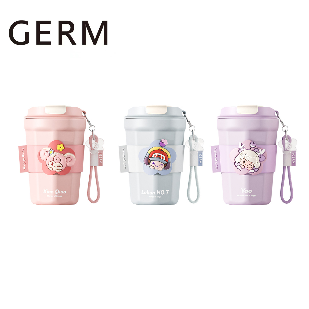 Germ Cốc Cà Phê Cách Nhiệt Bằng Thép Không Gỉ 316 6h-12h Kèm Dây Đeo 390ml