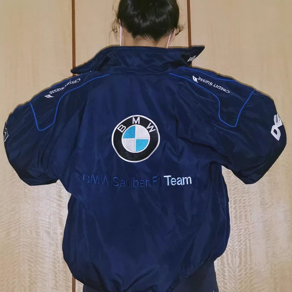 Áo Khoác Đệm Cotton Thêu Họa Tiết Xe Đua Mercedes-Benz F1 Thời Trang Thu Đông Cho Nam