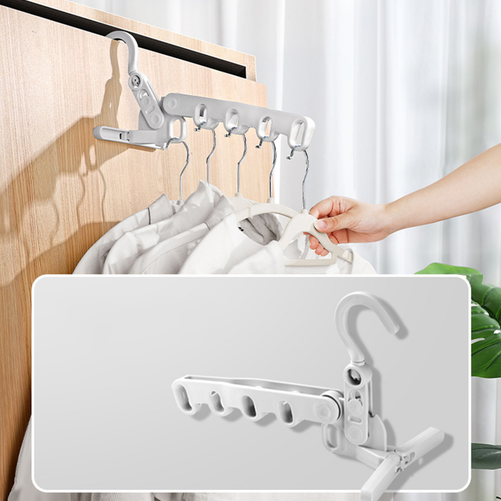 Trên Cửa Gấp Quần Áo Giá Phơi Phòng Giặt Treo Móc Có 5 Lỗ Cho Du Lịch