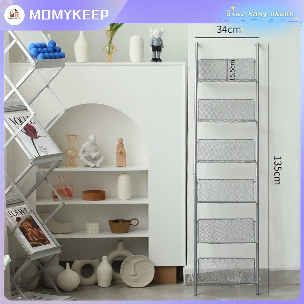 Giá báo studio chụp ảnh trưng bày kệ sách tầng lưu trữ tạp chí【MOMYKEEP】