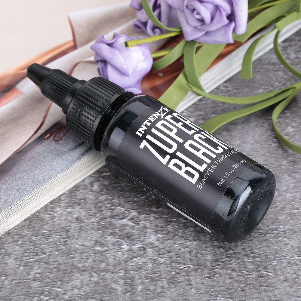 Mực xăm cơ thể chuyên nghiệp màu đen bền lâu Màu sắc hình nhanh 29 6ml
