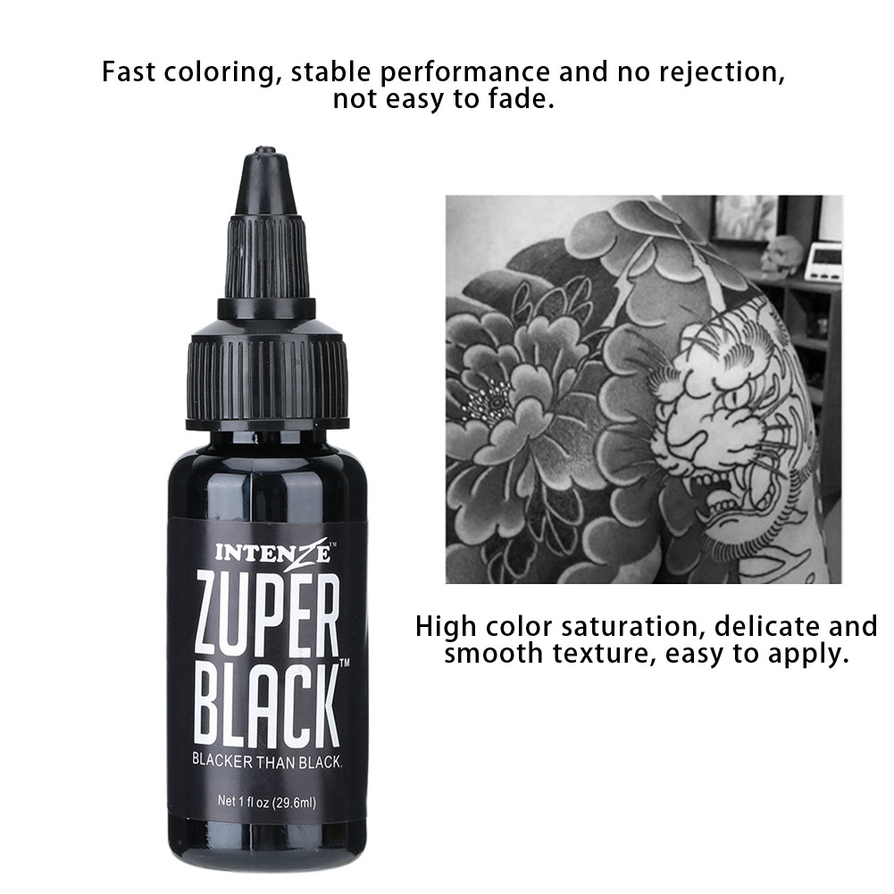 Mực xăm cơ thể chuyên nghiệp màu đen bền lâu Màu sắc hình nhanh 29 6ml