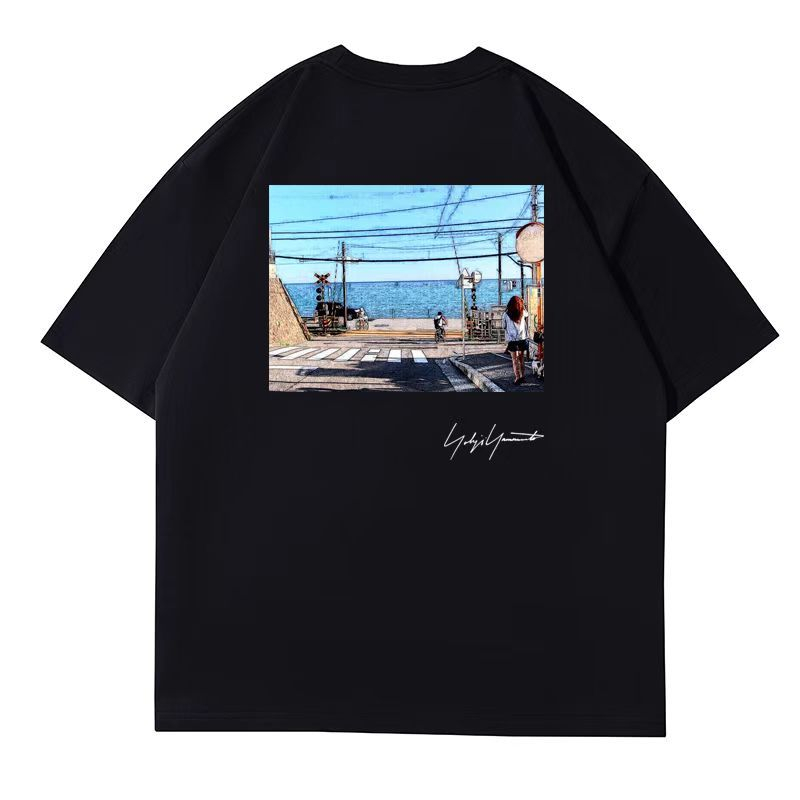 Áo Thun Tay Ngắn Cổ Tròn y-3 y3 Họa Tiết Bãi Biển Mùa Hè Hợp Thời Trang Cho Nam Và Nữ