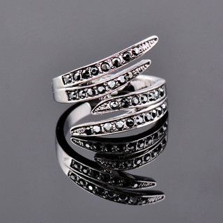 Nhẫn đeo tay màu bạc đính đá zircon thời trang cho nữ jz503