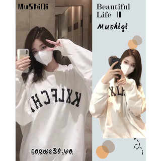 Mushiqi Áo sweater Dáng Rộng Thiết Kế Mỏng Năng Động Thời Trang Dành Cho Cặp Đôi