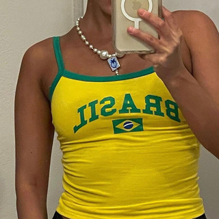 Áo tank top sát nách in chữ cá tính cho nữ