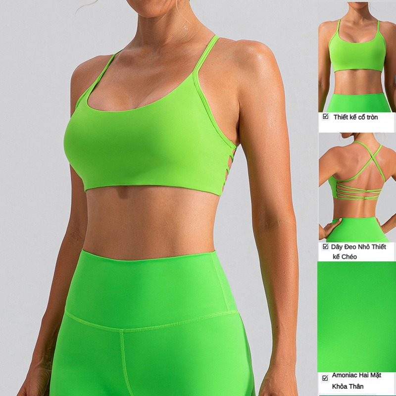 Áo tập gym nữ  gym bra  áo bra tập gym  Đồ tập thể thao gym Dây Chéo Lưng & Quần Bó Sát Tập Yoga