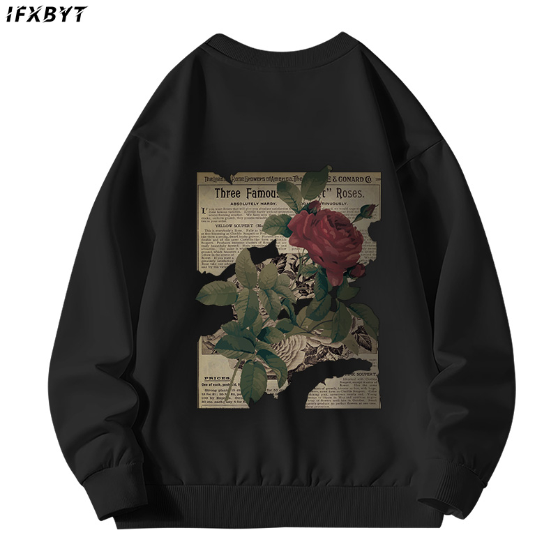 Áo sweater nam IFXBYT áo nỉ tay dài vintage form rộng unisex 100% cotton-B0073