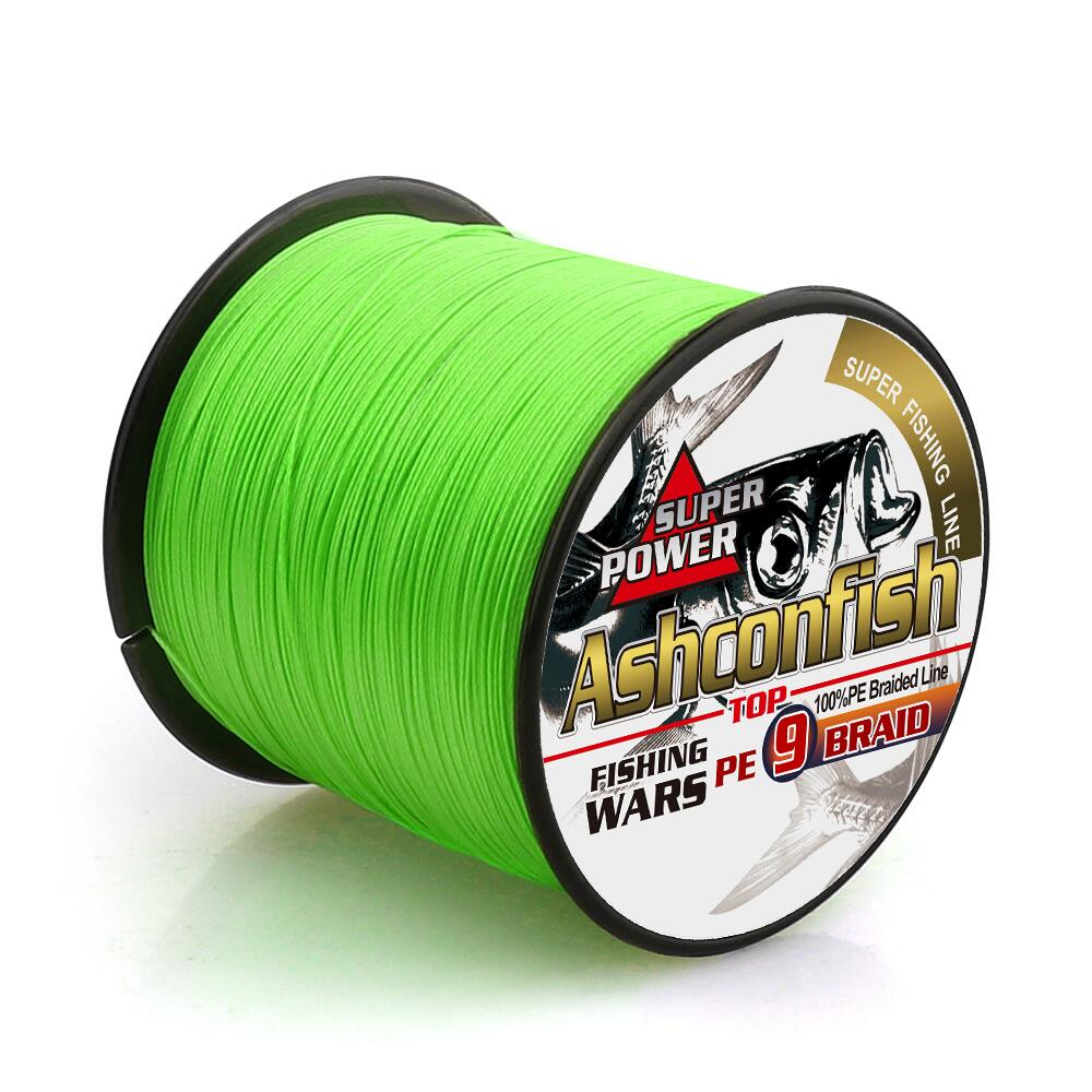 Cuộn Dây Câu Cá Bện 9 Sợi pe Màu Xanh Lá Troconfish x9 Dài 100m