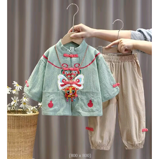 Bộ Đồ Hán Phục Phong Cách Trung Hoa Xinh Xắn Cho Bé