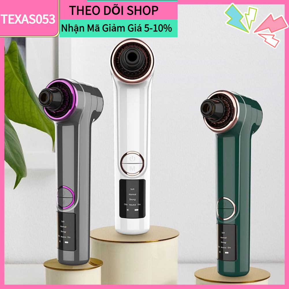 Máy hút mụn cầm tay - Máy hút mụn đầu đen kèm 5 đầu hút Có Thể Sạc Lại Làm Sạch Sâu Da Mặt Lỗ Chân Lông【Texas053】